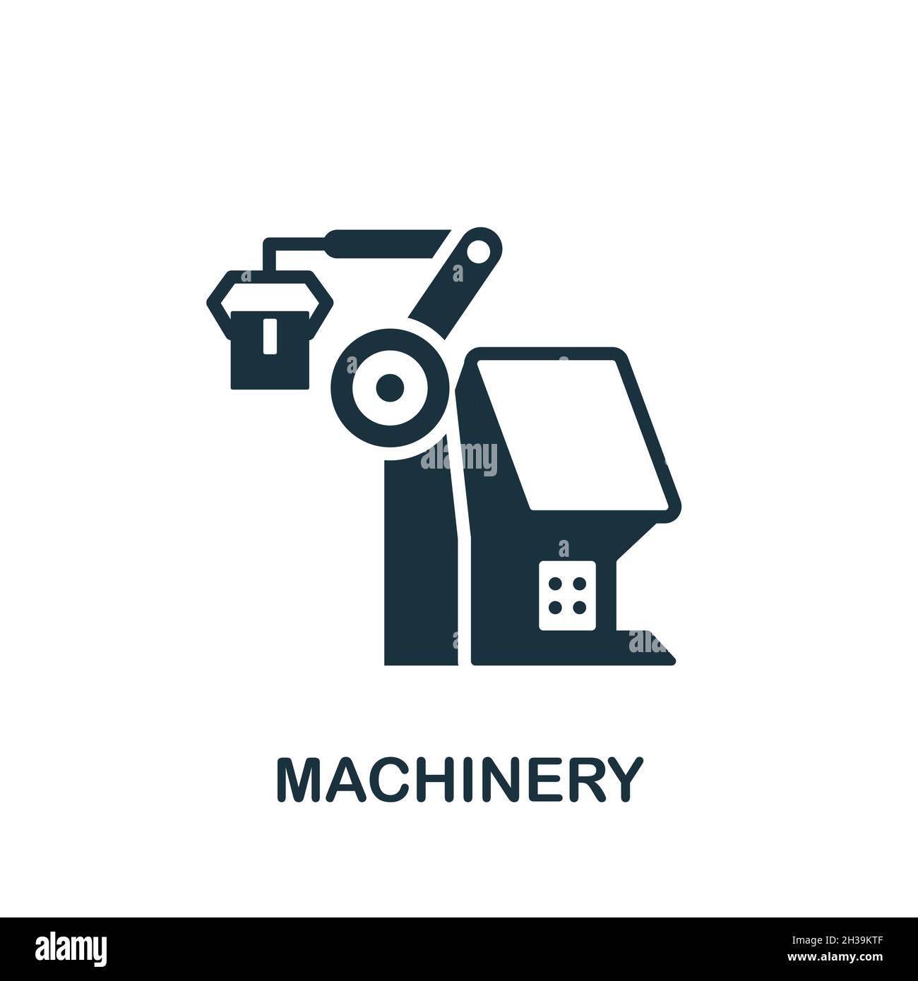 Machinery icon monochrome sign from collection creative machinery