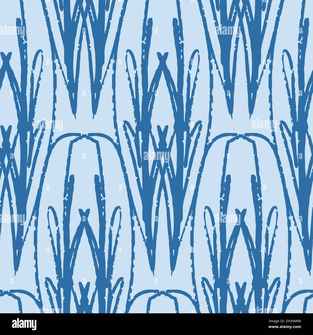 Seamless pattern abstract blue pattern with organic shape, abstract vector illustration Stock Vector