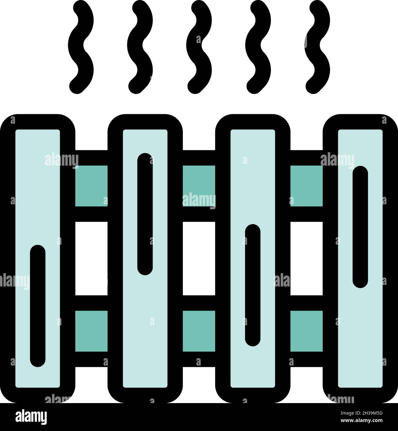 Hot radiator icon. Outline hot radiator vector icon color flat isolated ...