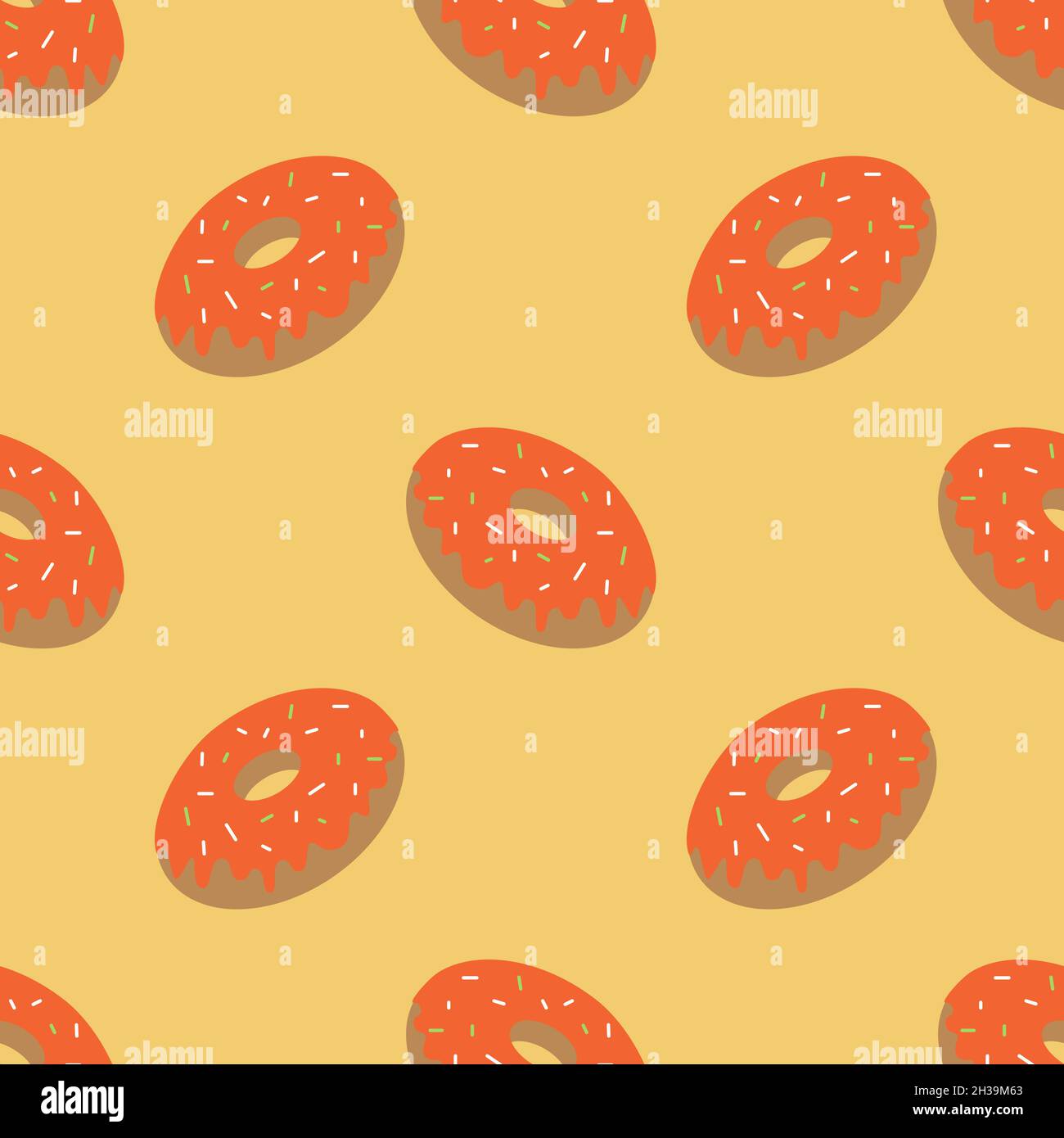 Seamless pattern, sweet dessert donut with glaze, design for textile