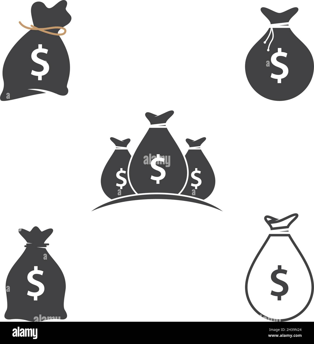 Money bag set icon vector template Stock Vector Image & Art - Alamy