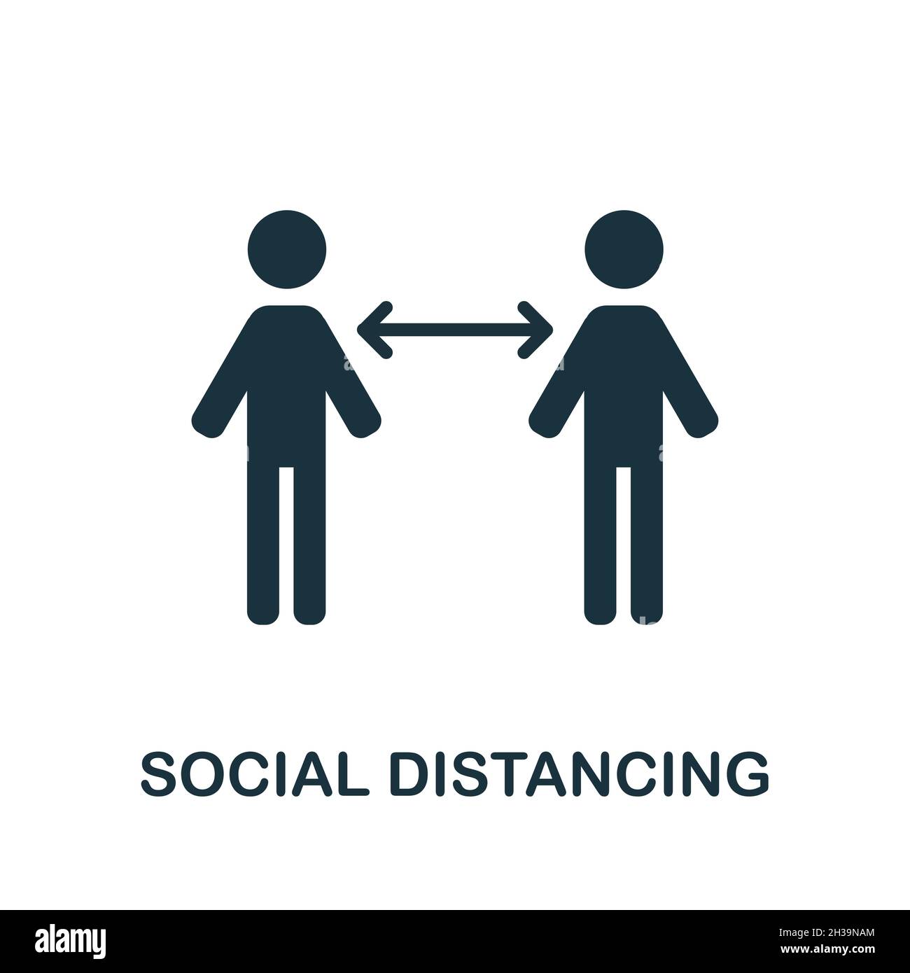 Social Distancing icon. Black sign from lockdown collection. Creative ...