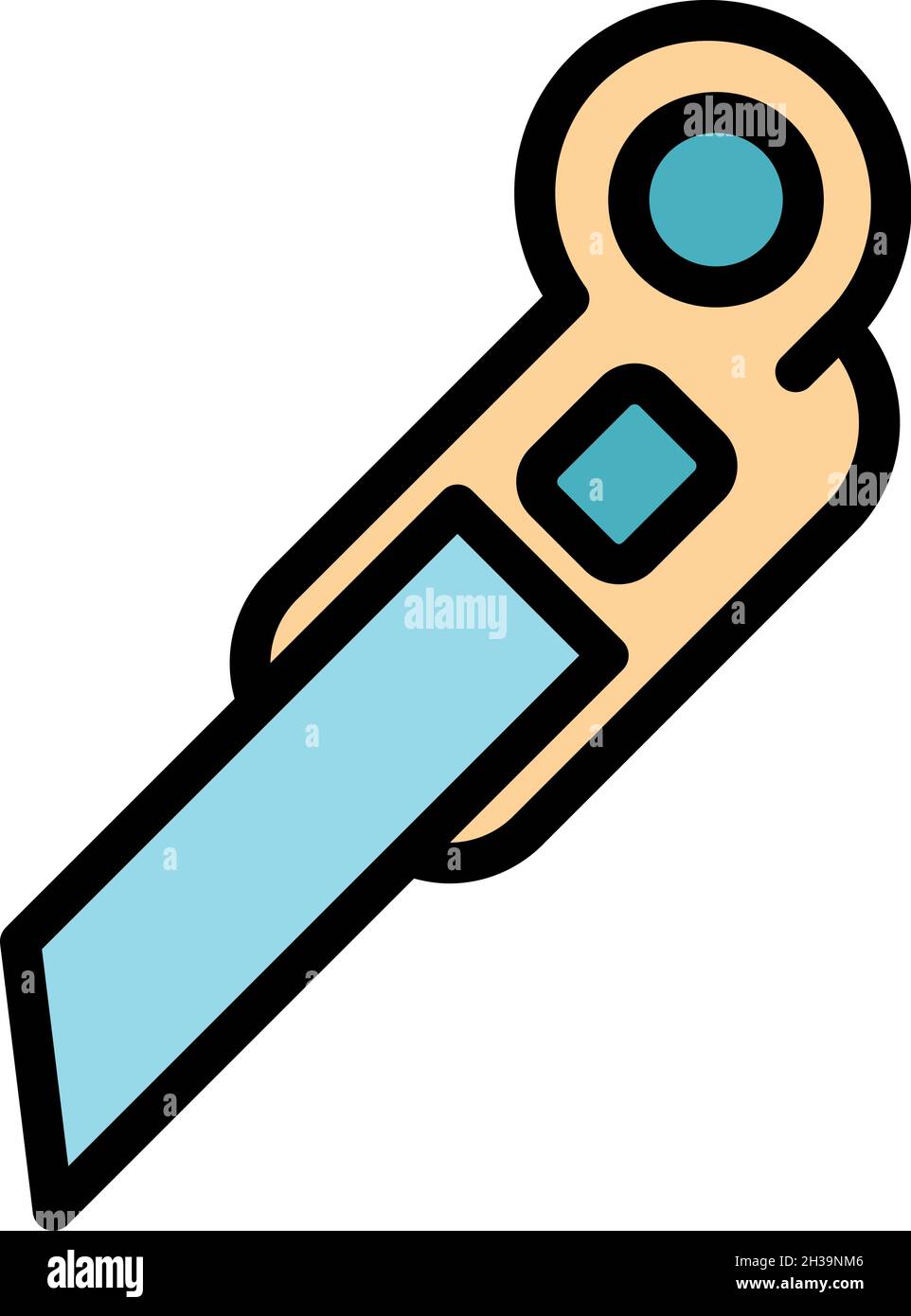 Steel cutter icon. Outline steel cutter vector icon color flat isolated ...