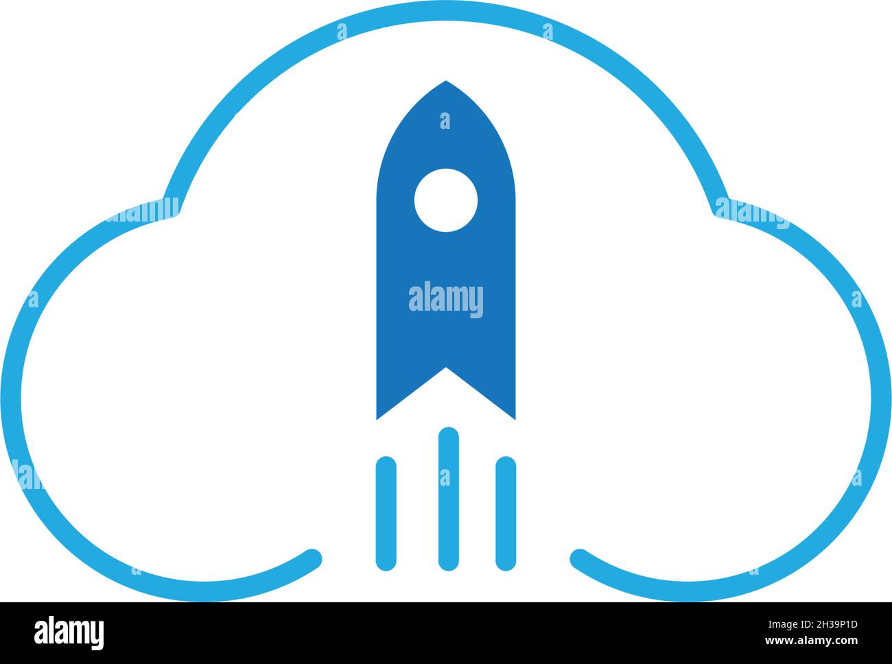Rocket and cloud technology logo vector template design Stock Vector