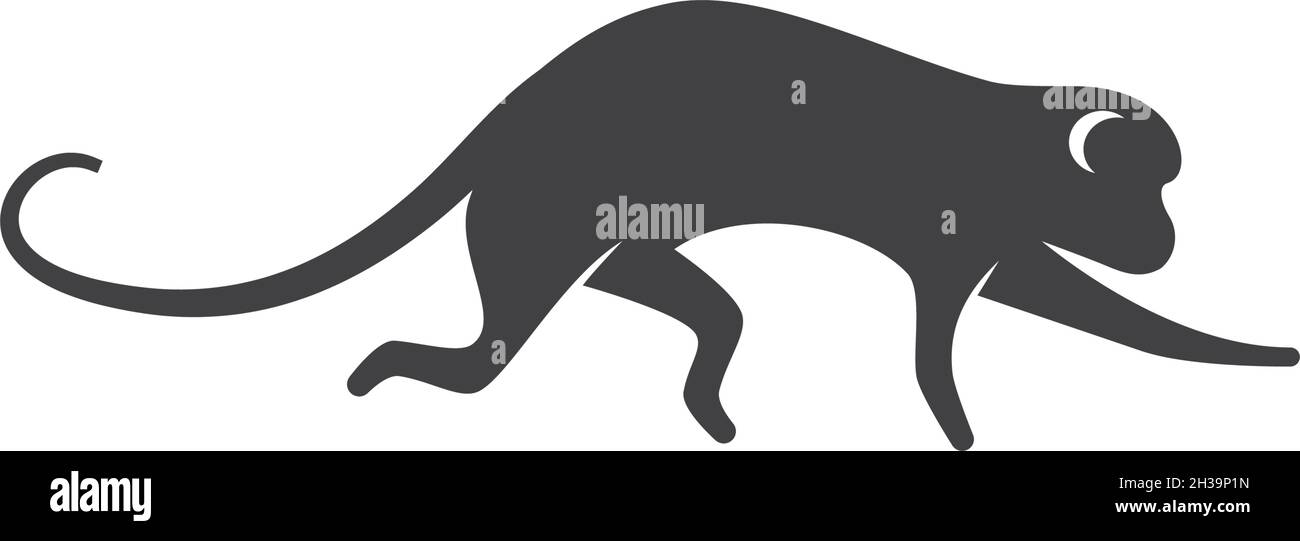 Monkey logo ilustration vector flat design Stock Vector