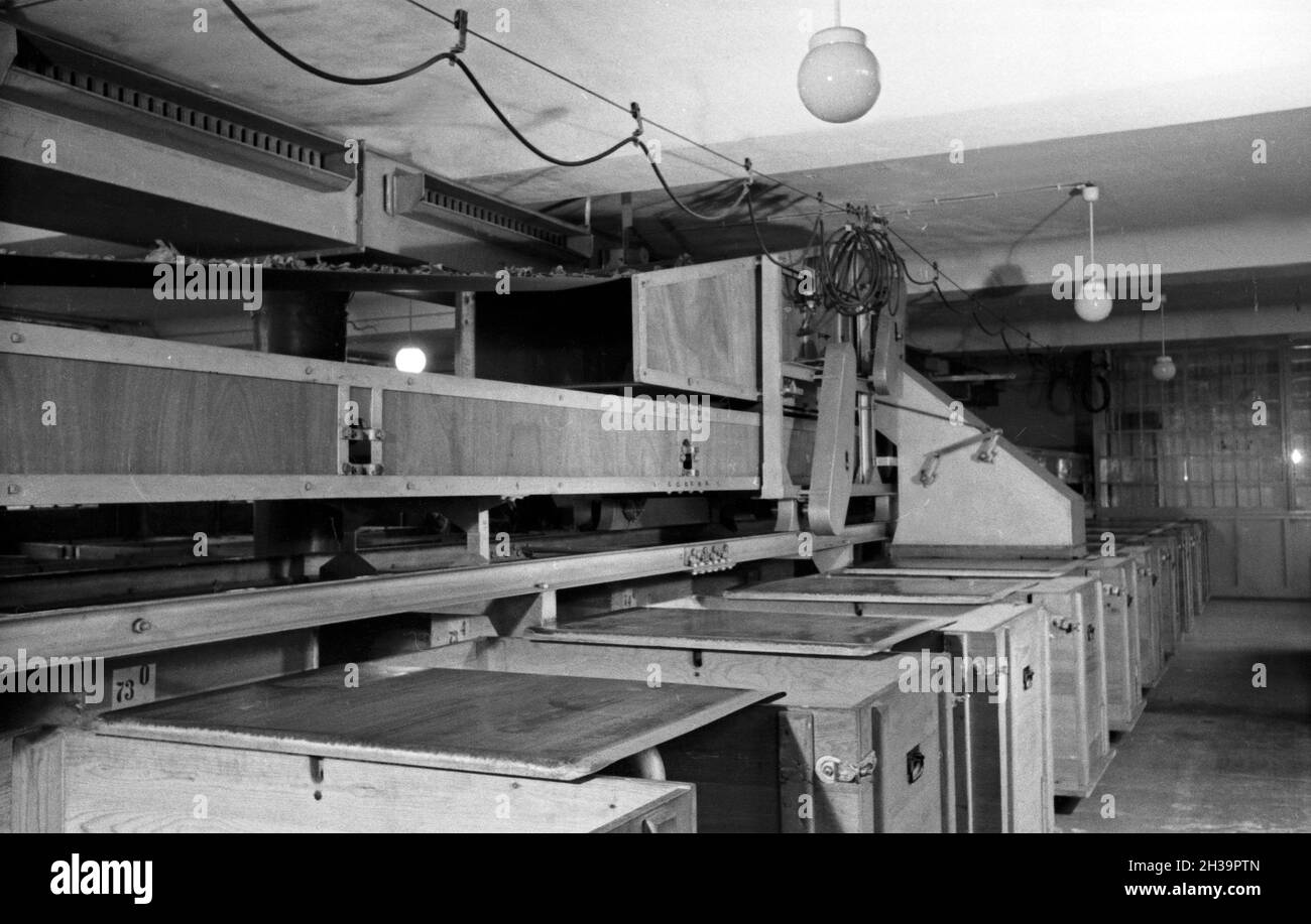 Aufgeräumte Arbeitsplätze Am Fließband Herstellung Von Zigaretten In Der  Zigarettenfabrik Kyriazi In Hamburg, Deutschland 1930Er Jahre. Tidy Working  Places At The Conveyor Belts For The Production Of Cigarettes At The  Kyriazi Cigarette