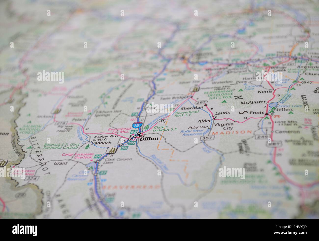 Map of the city of Dillon, MT Stock Photo Alamy