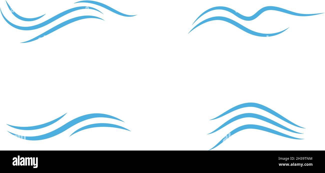 Set of Water wave Logo design vector Template Stock Vector