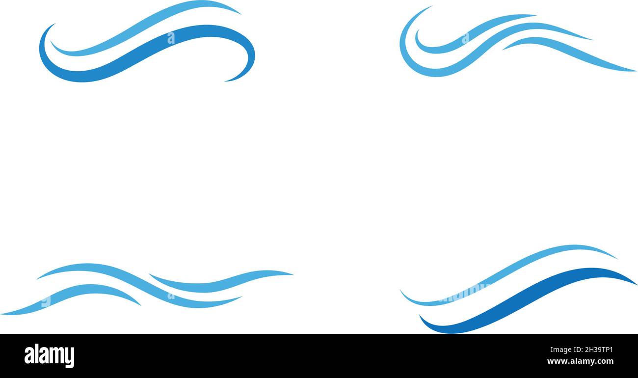 Set of Water wave Logo design vector Template Stock Vector