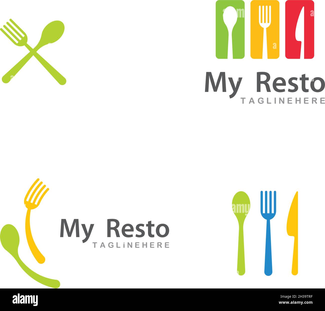 fork and spoon icon vector template Stock Vector