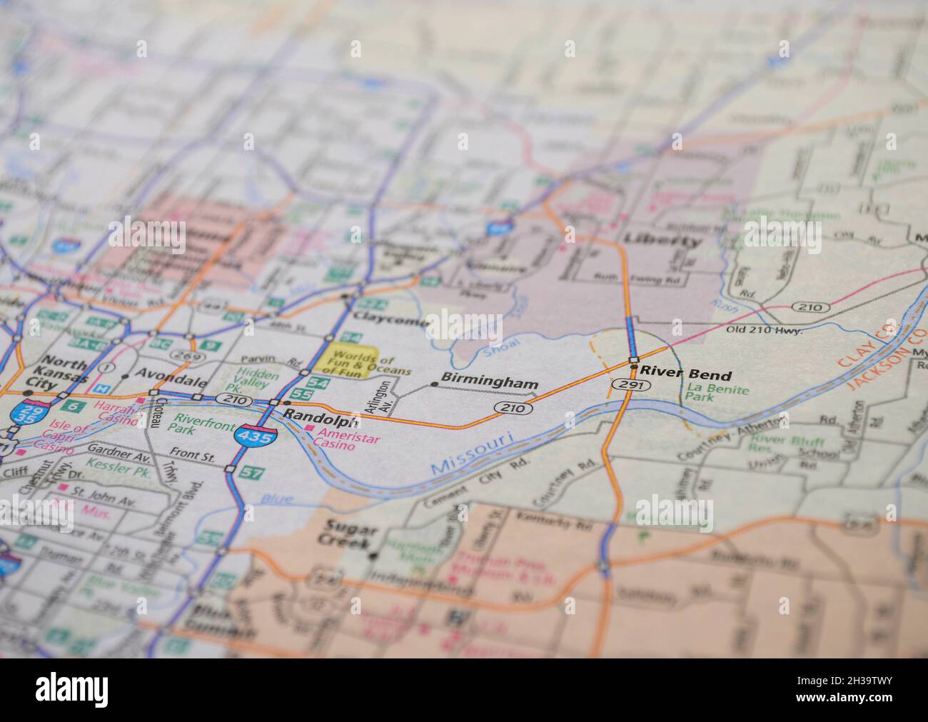 Map of the city of River Bend, MO Stock Photo Alamy
