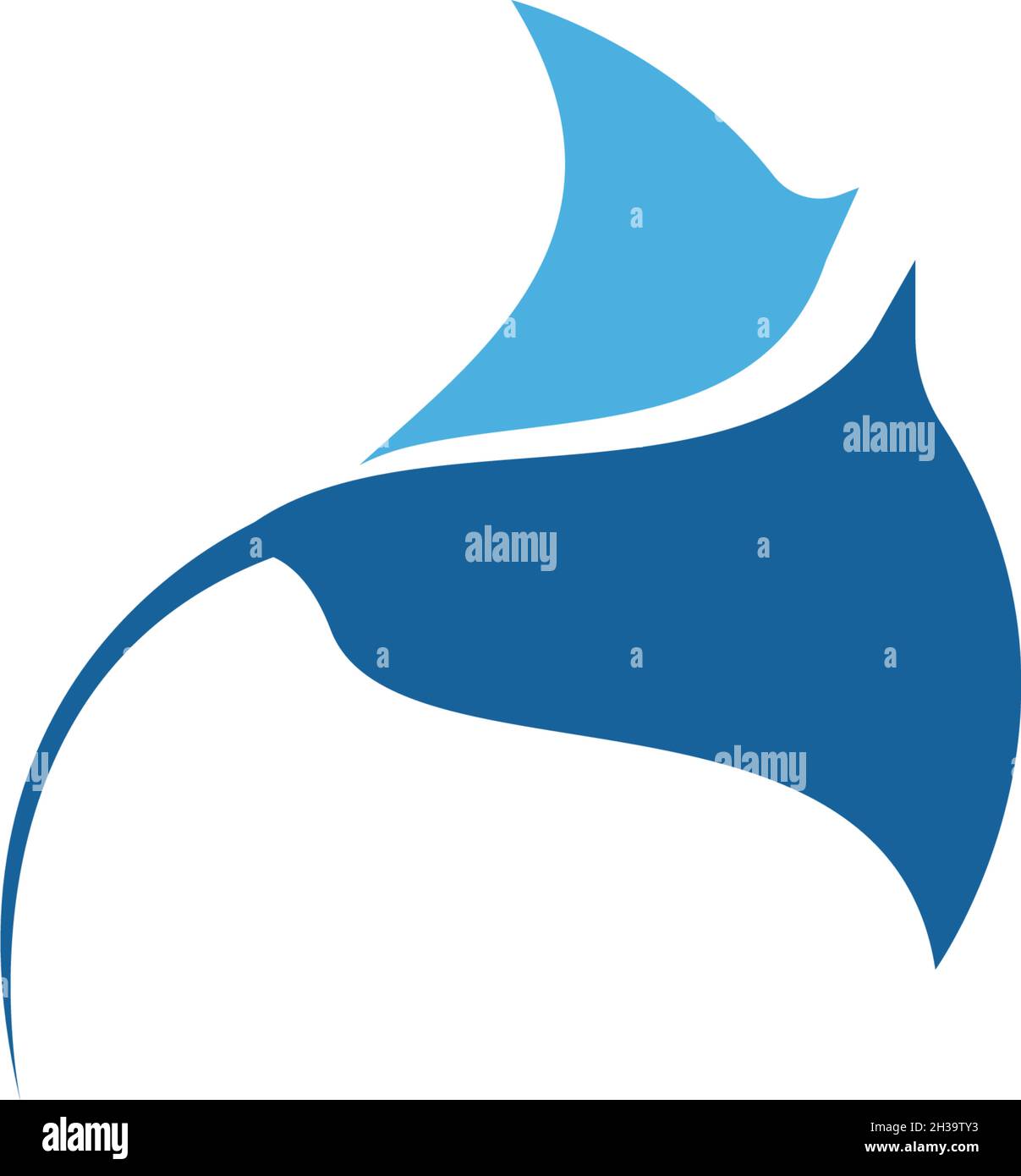 Stingray logo ilustration vector flat design template Stock Vector