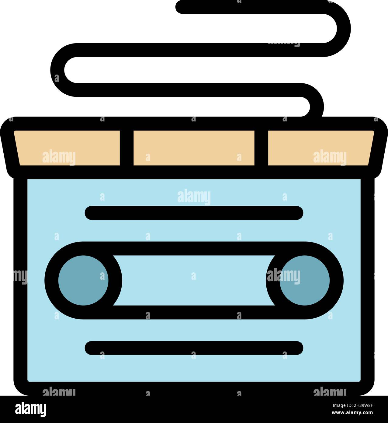 Cassette icon. Outline cassette vector icon color flat isolated Stock ...
