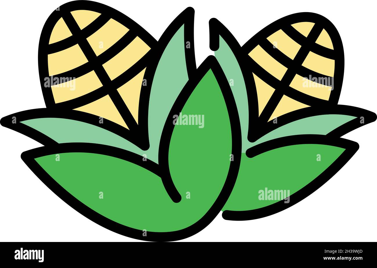 Farm corn icon. Outline farm corn vector icon color flat isolated Stock ...