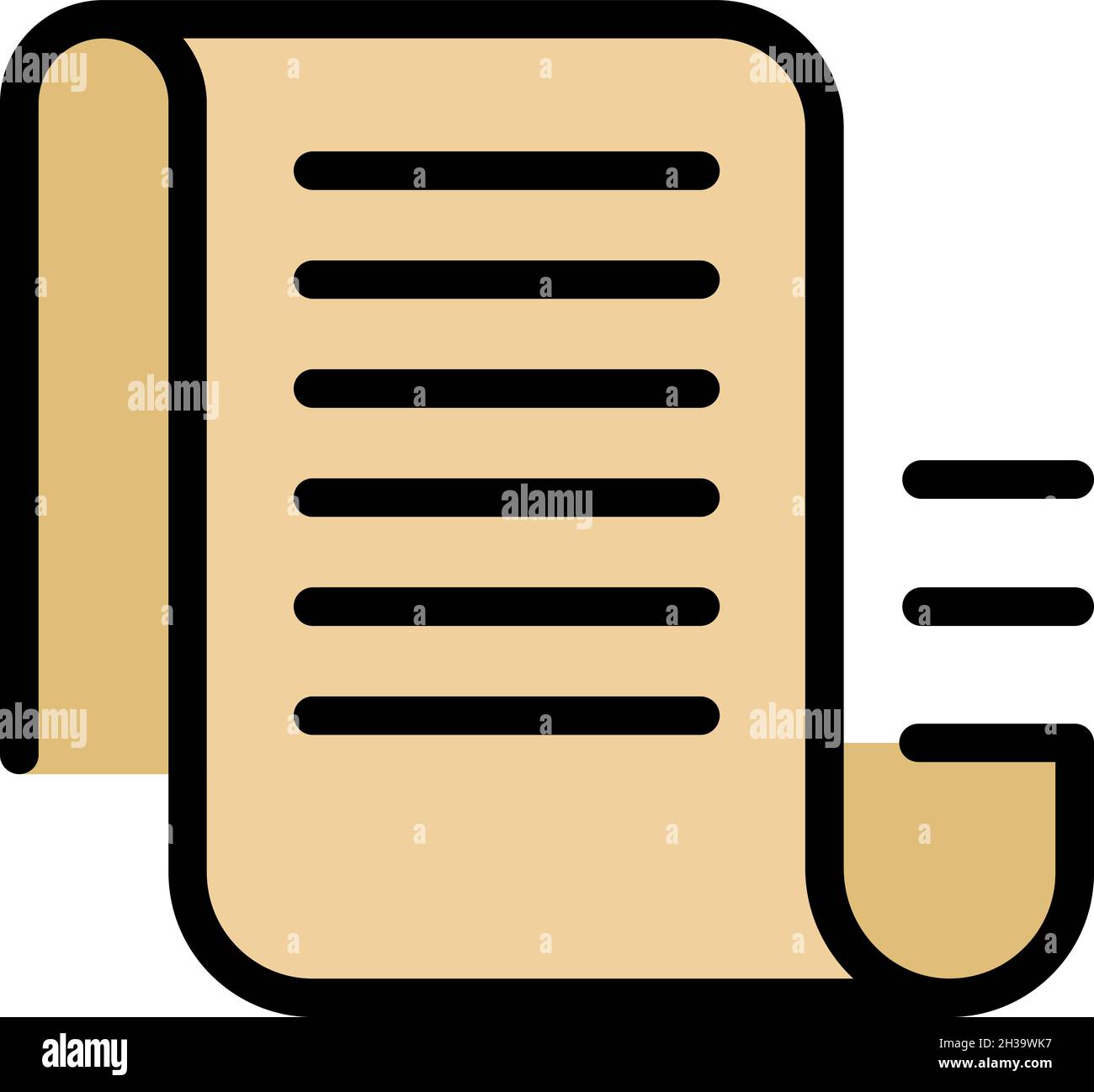 Scenario scroll icon. Outline scenario scroll vector icon color flat isolated Stock Vector