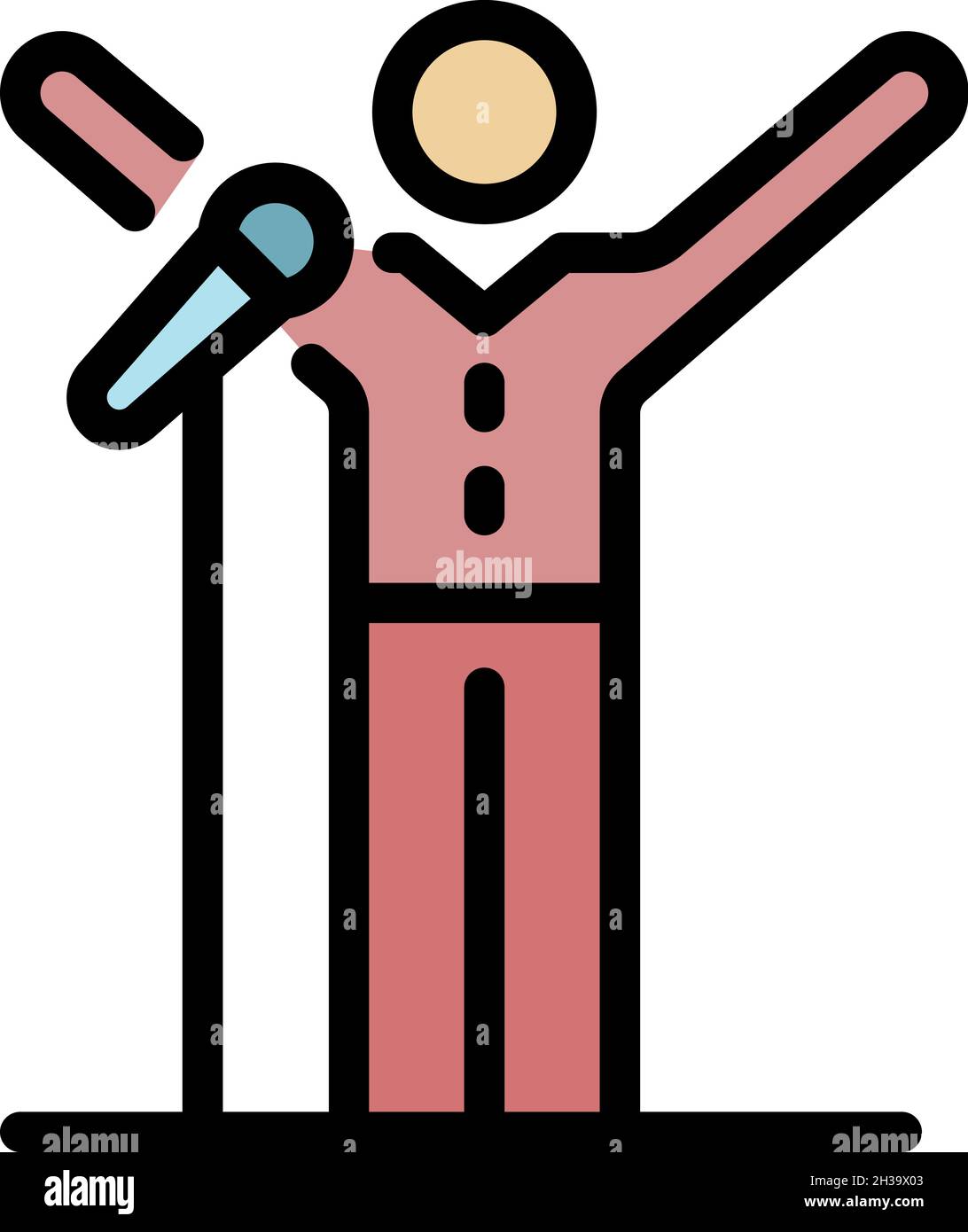 Stage speaker icon. Outline stage speaker vector icon color flat