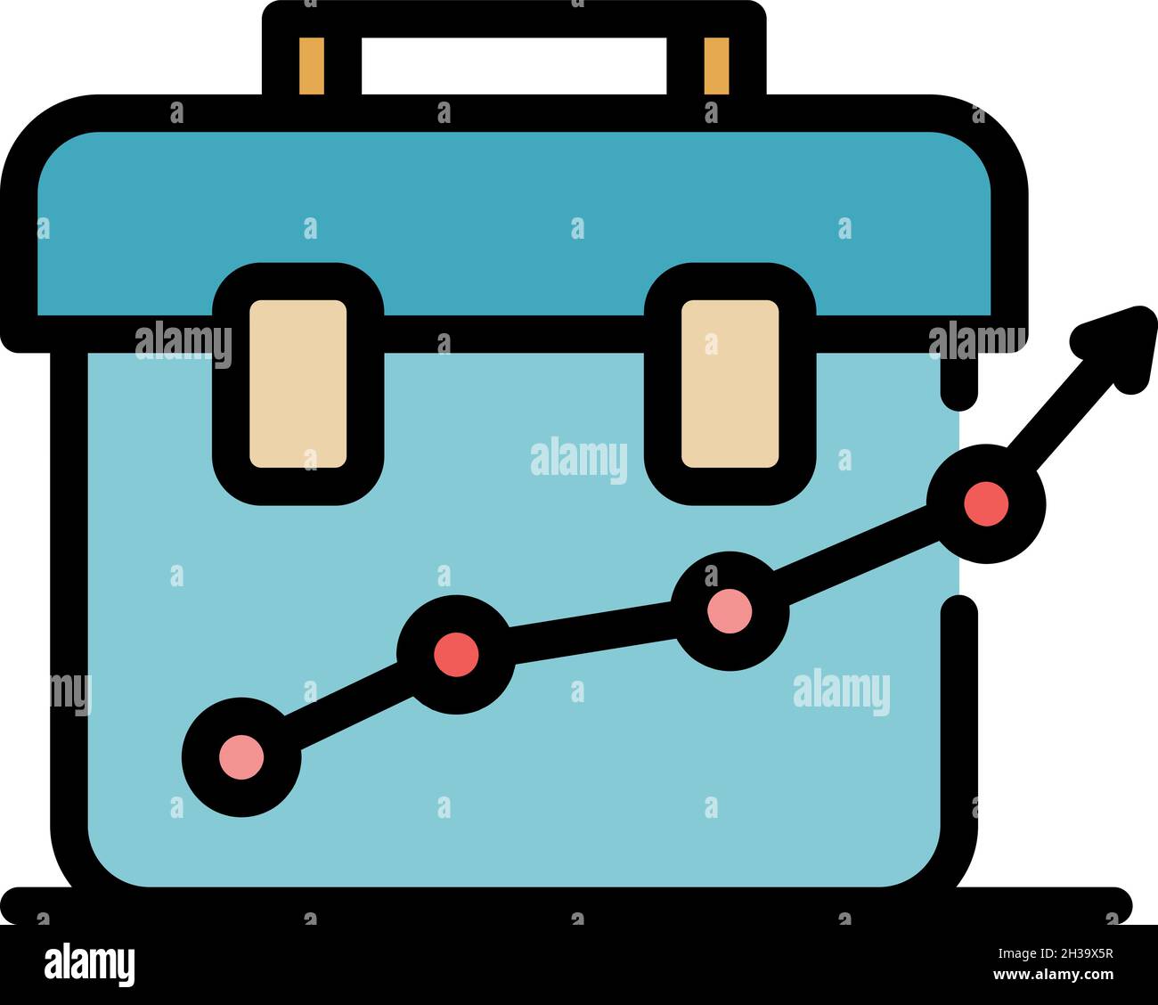 Methodology leather bag icon. Outline methodology leather bag vector icon color flat isolated Stock Vector