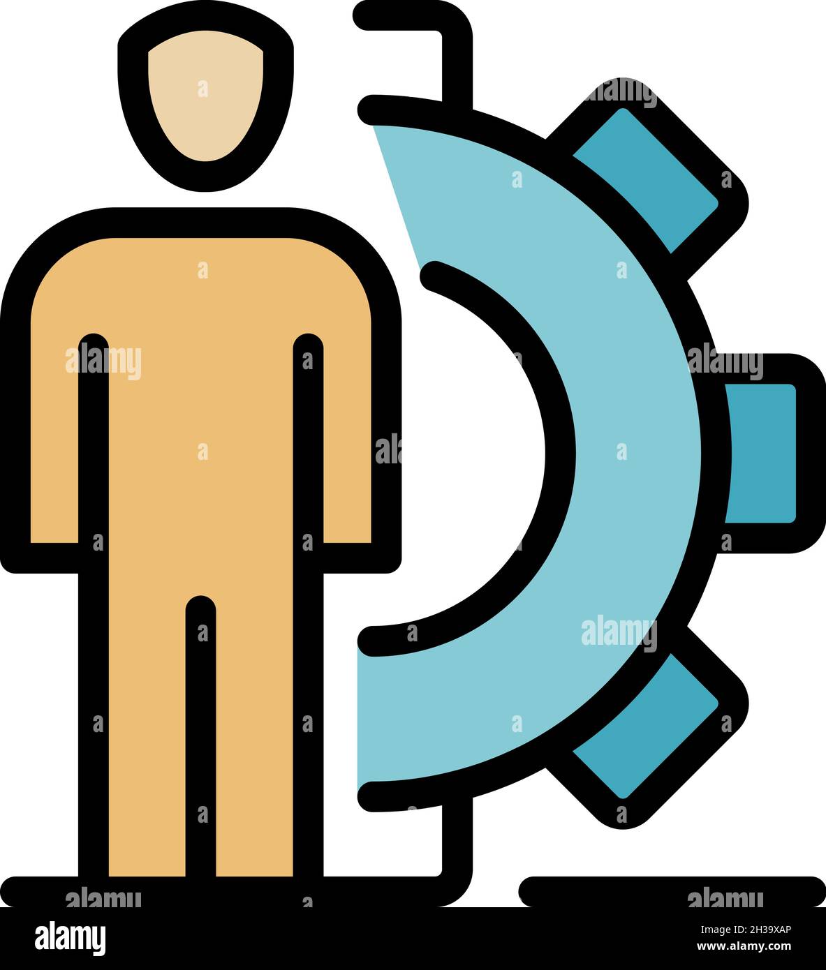 Software gear manager icon. Outline software gear manager vector icon color flat isolated Stock Vector
