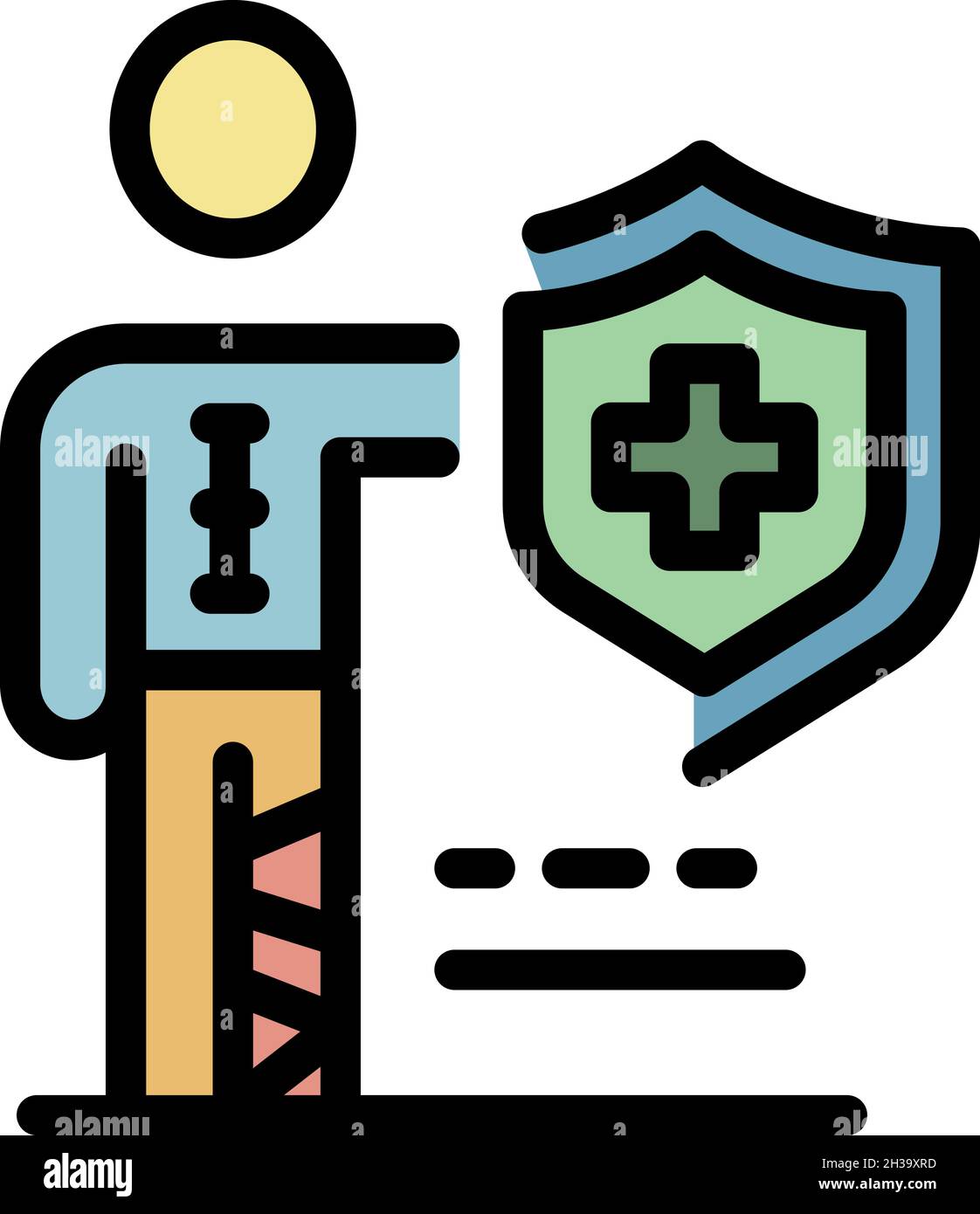 Medical insurance icon. Outline medical insurance vector icon color ...