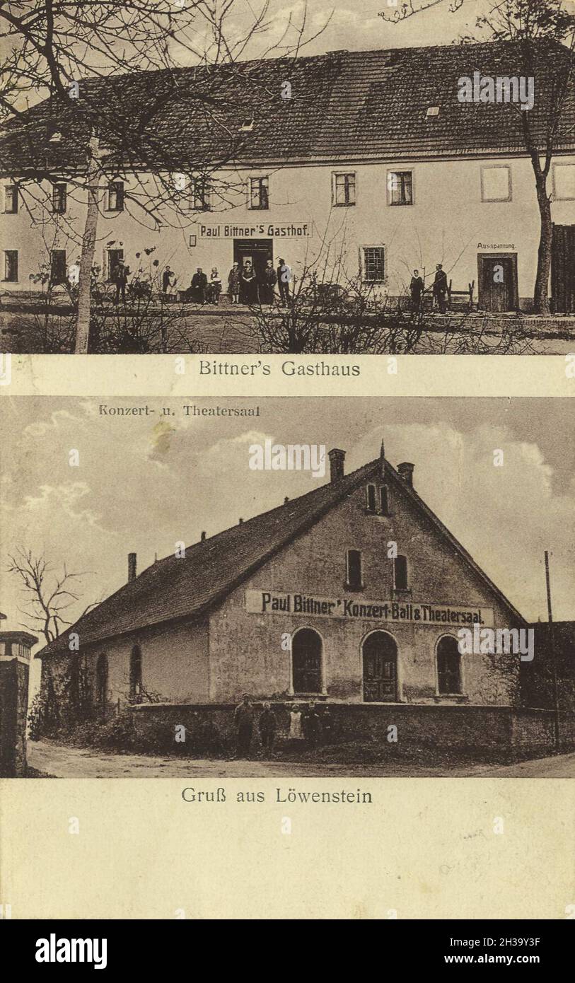 Löwenstein, eine Stadt 20 km südöstlich von Heilbronn im Landkreis Heilbronn in Baden-Württemberg, Deutschland, Ansicht von ca 1910, digitale Reproduktion einer gemeinfreien Postkarte Stock Photo