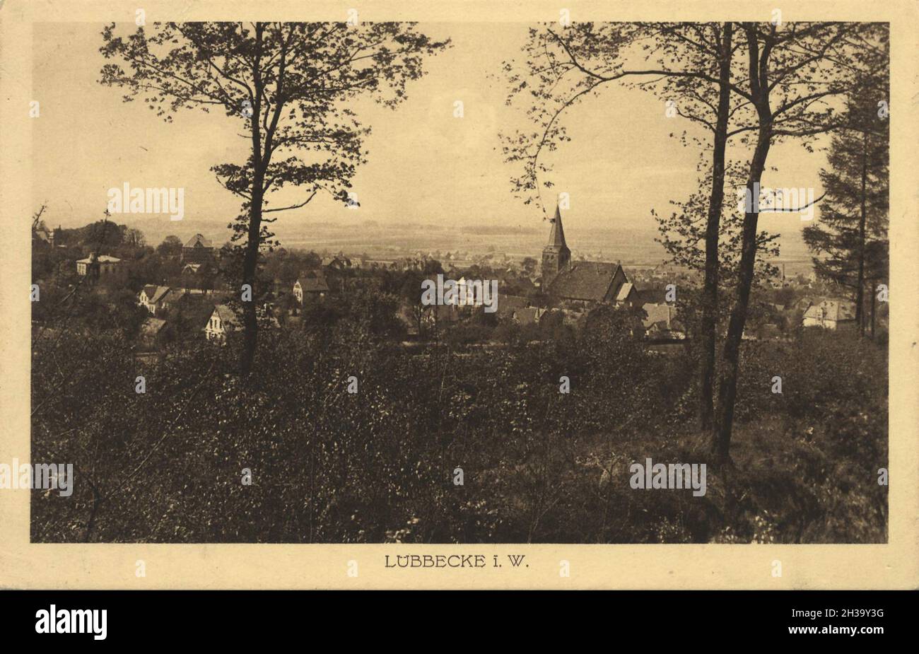 Lübbecke i.W., im Nordosten Nordrhein-Westfalen, Deutschland, Ansicht von ca 1910, digitale Reproduktion einer gemeinfreien Postkarte Stock Photo