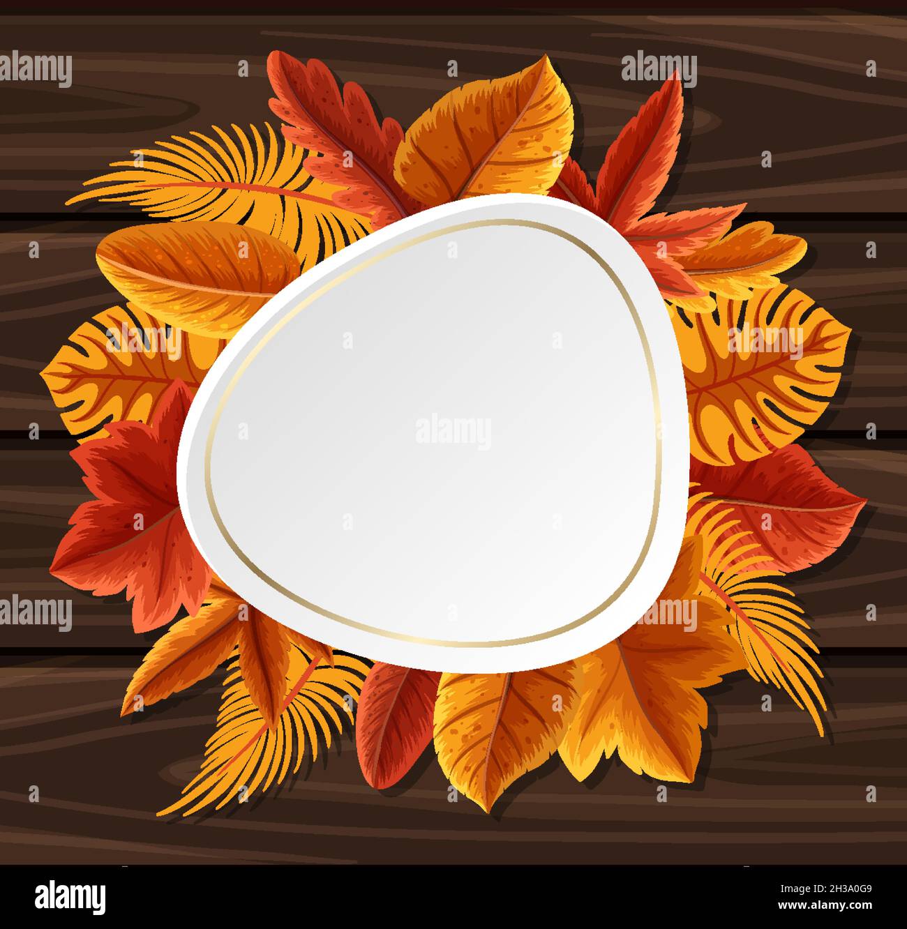 Autumn foliage frame template illustration Stock Vector Image & Art - Alamy