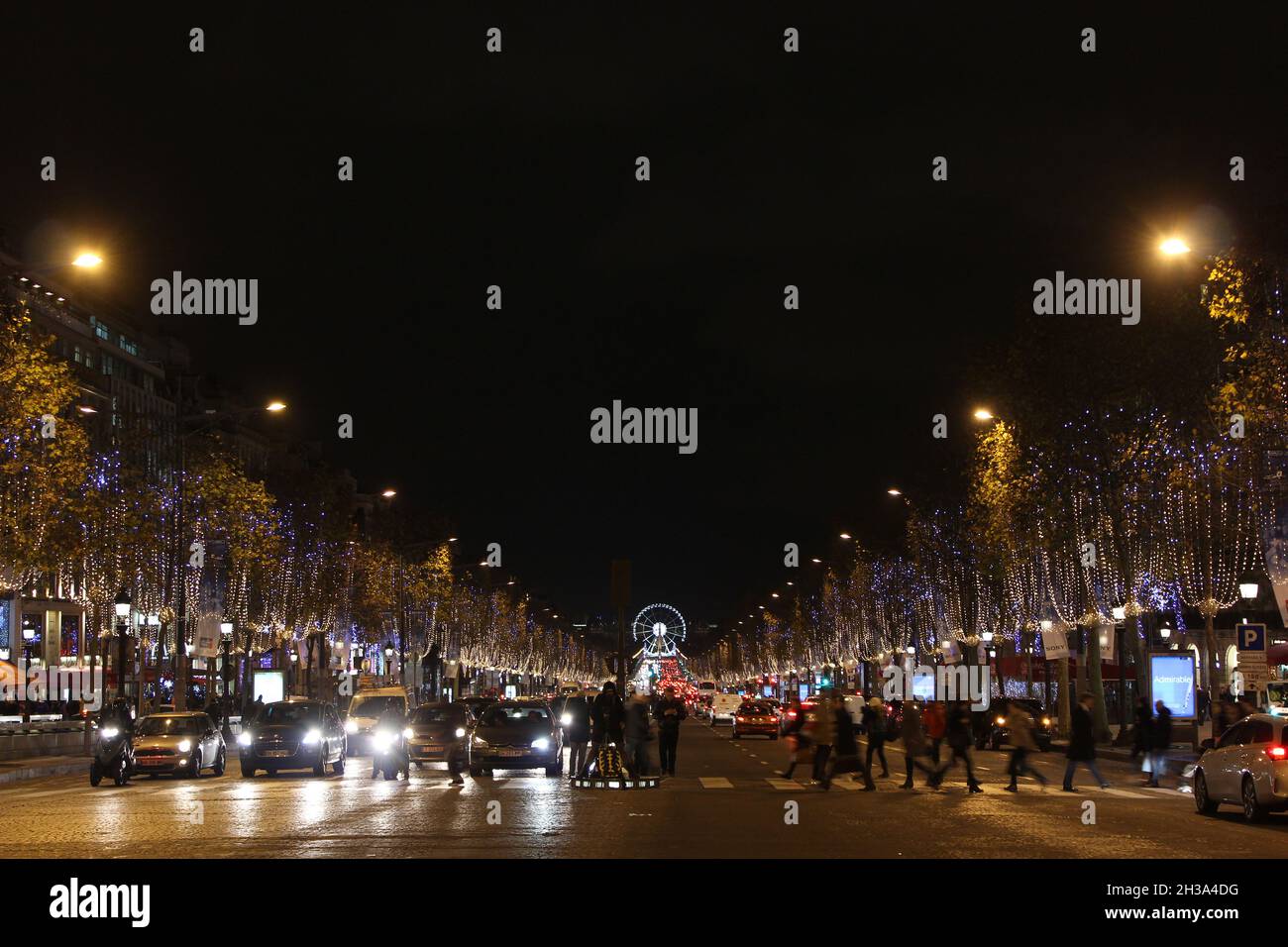 France, Paris, Champs Elysées at night Stock Photo - Alamy