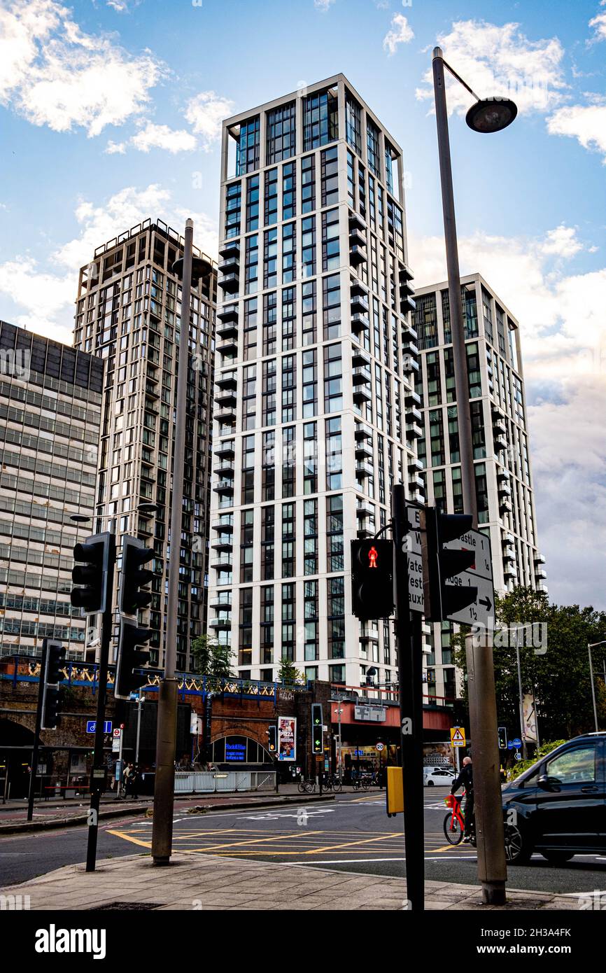 Modern Inner City High Rise Office and Apartment Buildings In Central London England Stock Photo