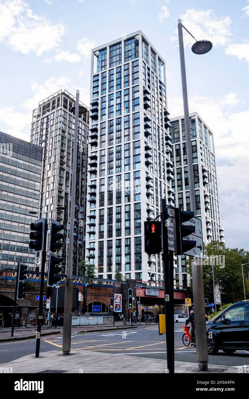 Modern Inner City High Rise Office and Apartment Buildings In Central London England Stock Photo