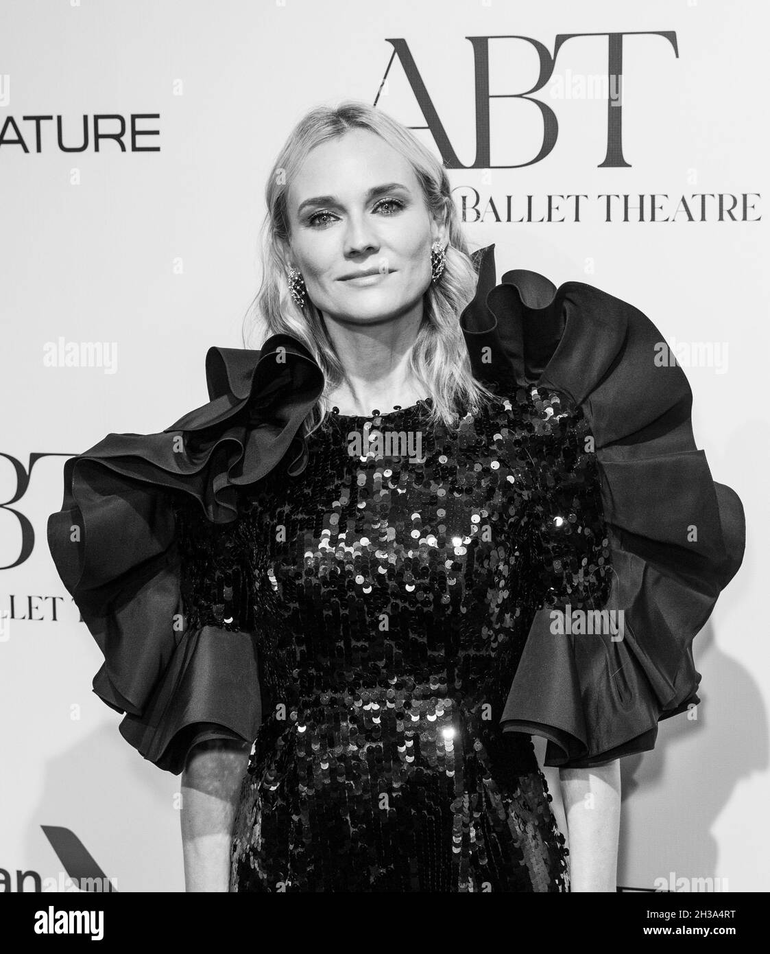 New York, NY - October 26, 2021: Diane Kruger wearing dress by Wes Gordon for Carolina Herrera attends American Ballet Theatre’s Fall Gala at David Koch Theater at Lincoln Center Stock Photo