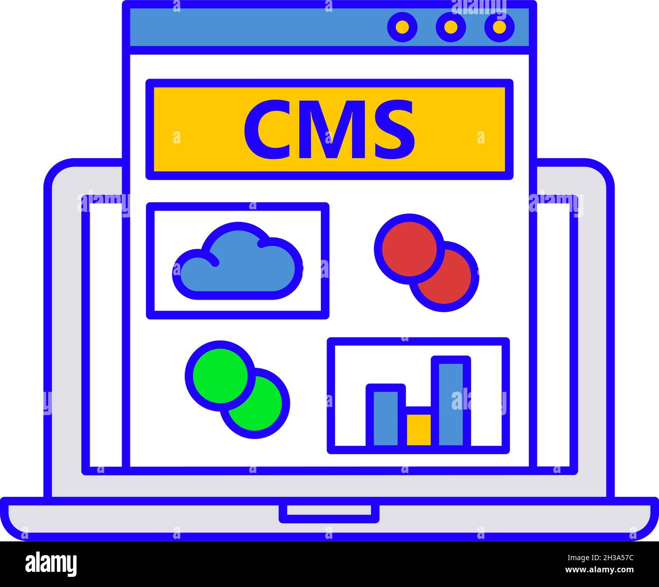 CMS flat icon, conversion vector online management Stock Vector