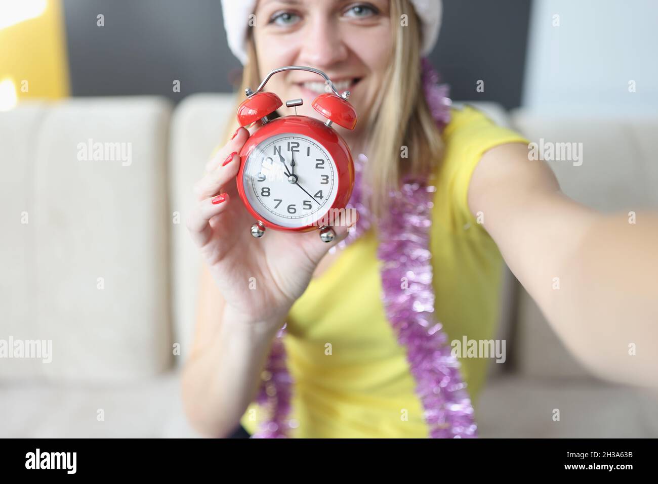 Set alarm on specific time Stock Photo