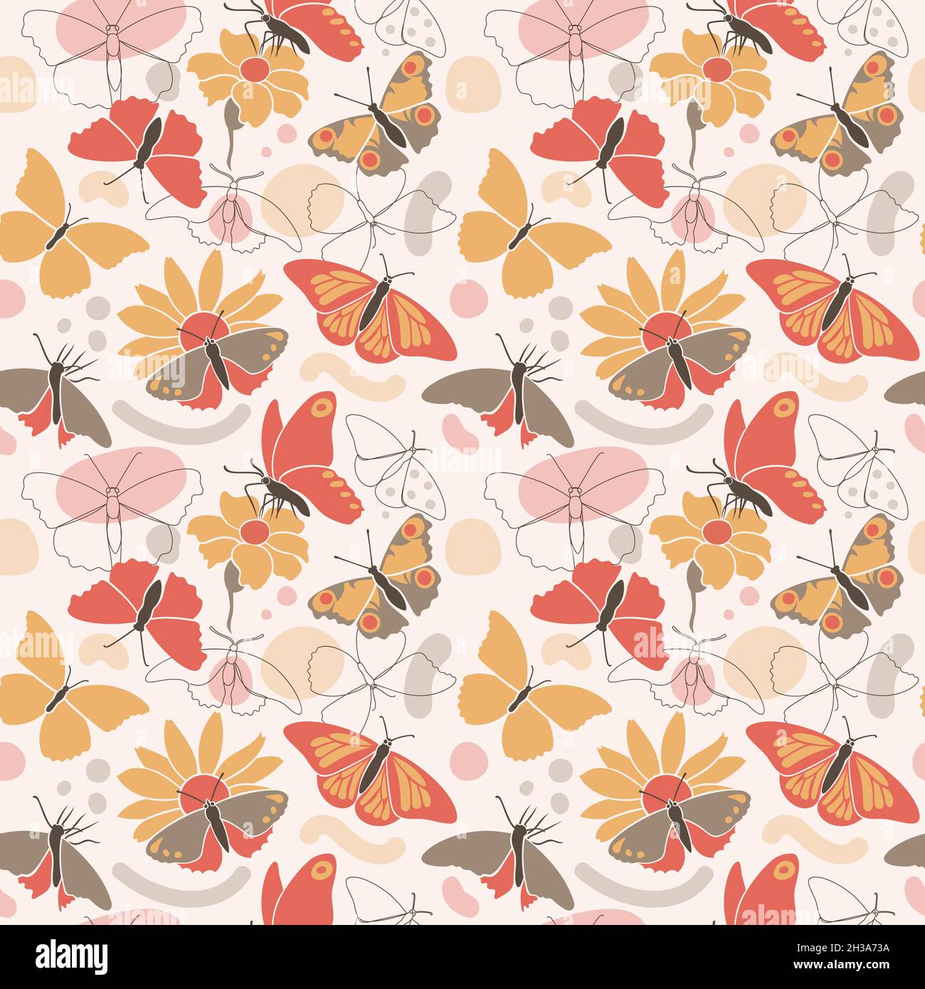 Seamless pattern in a modern flat art style. Stock Vector