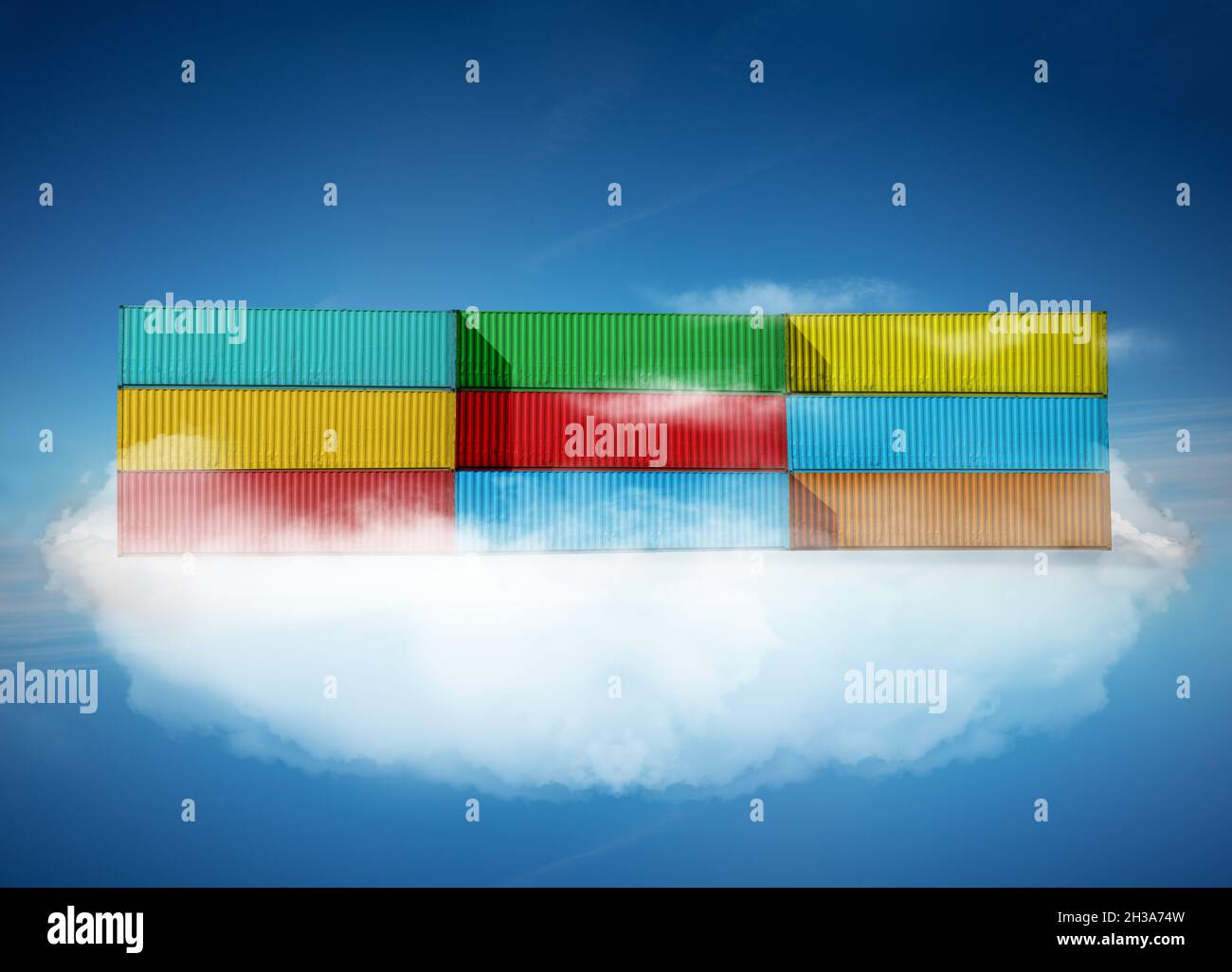 Containers in cloud, a software development concept Stock Photo Alamy