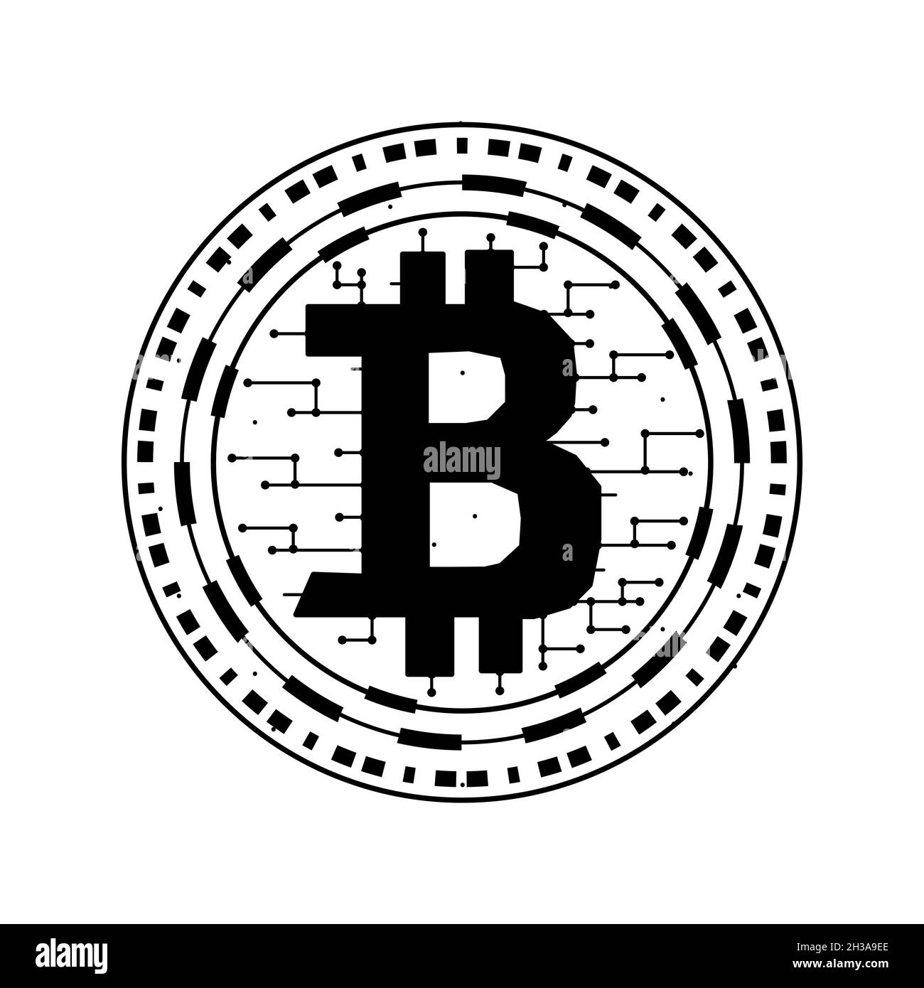 Bitcoin digital vector illustration on a white background ...