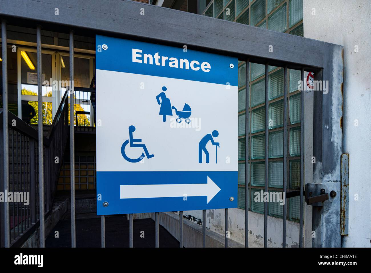sign indicating access for pregnant women, the elderly and disabled people Stock Photo