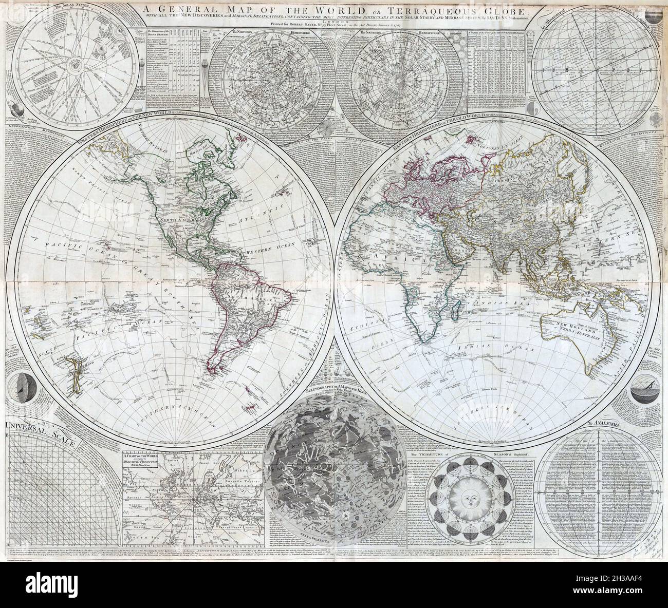 Historic vintage 1819th century world map Stock Photo Alamy