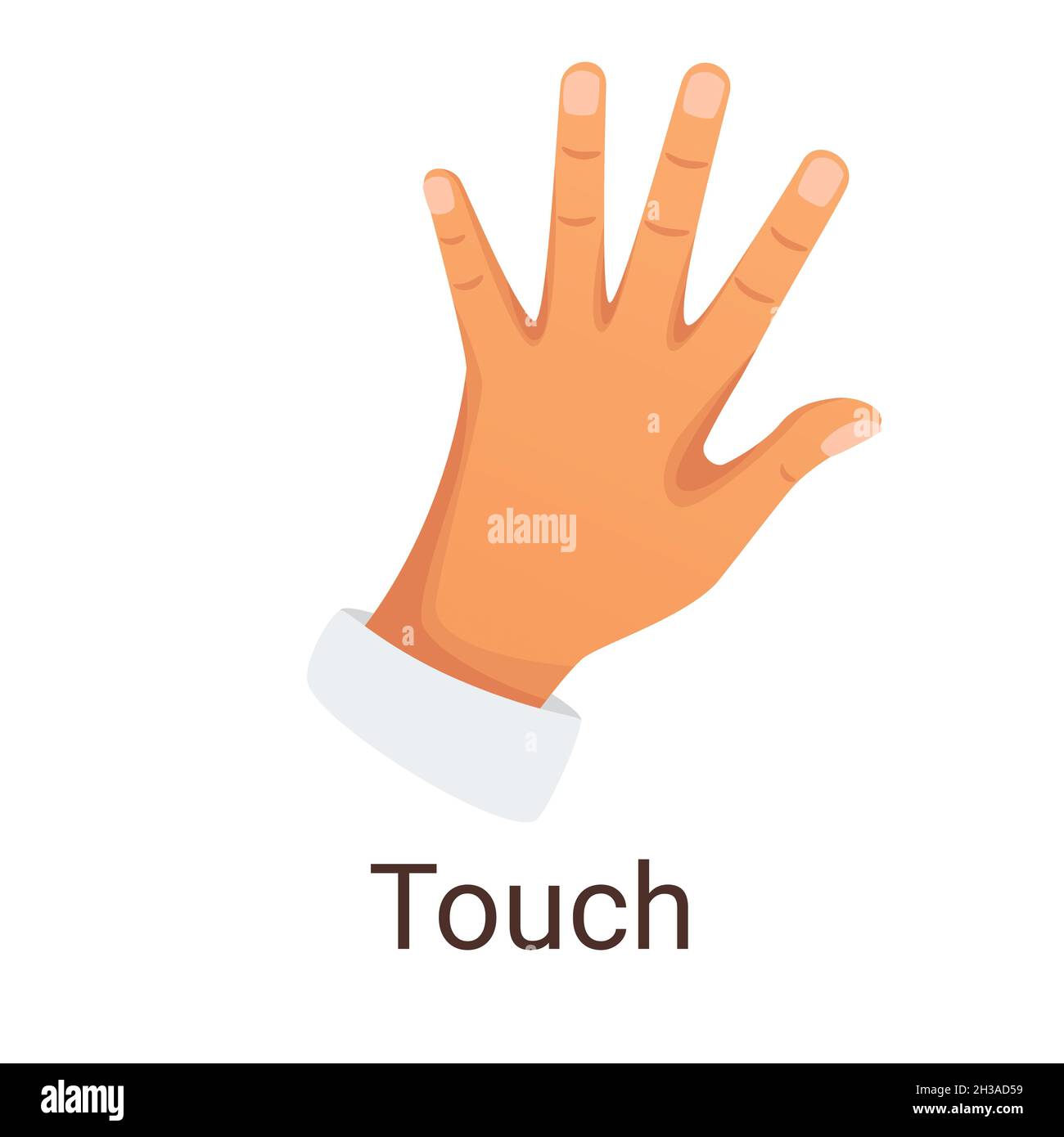 Vector illustration one of five senses - touch Stock Vector