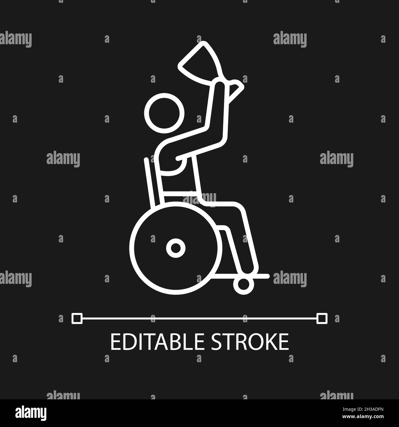 Competition winner white linear icon for dark theme Stock Vector Image ...