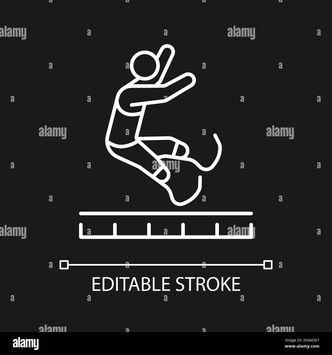 Long jump white linear icon for dark theme Stock Vector Image & Art Alamy