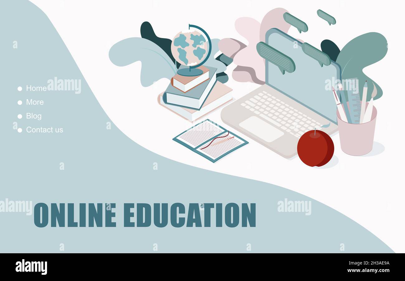 3D rendering illustration of Online education concept Stock Photo - Alamy