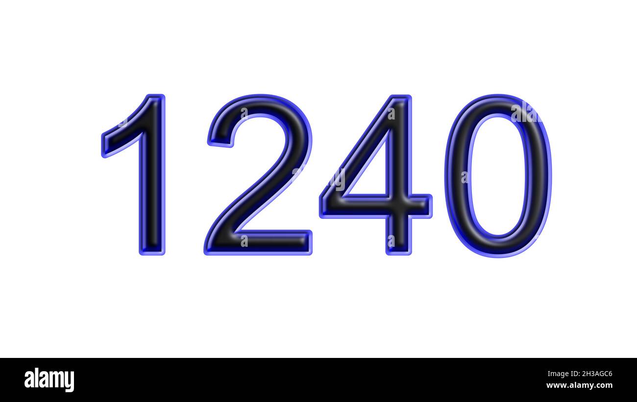 blue 1240 number 3d effect white background Stock Photo - Alamy