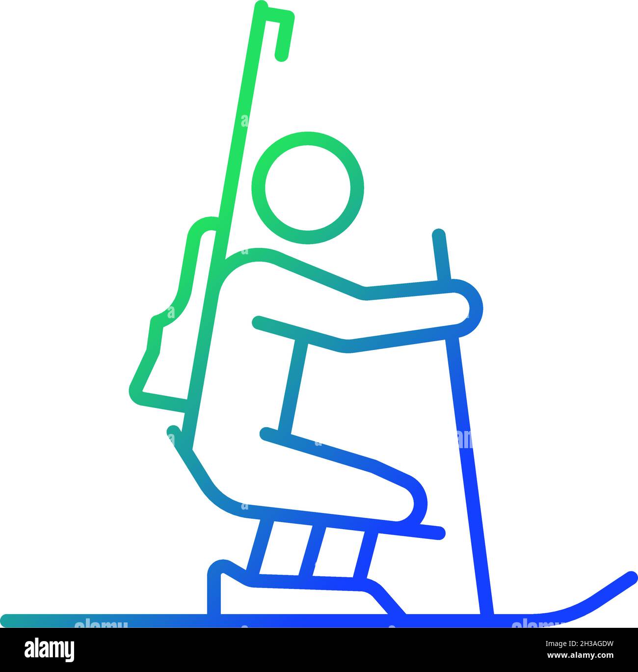 Biathlon gradient linear vector icon Stock Vector