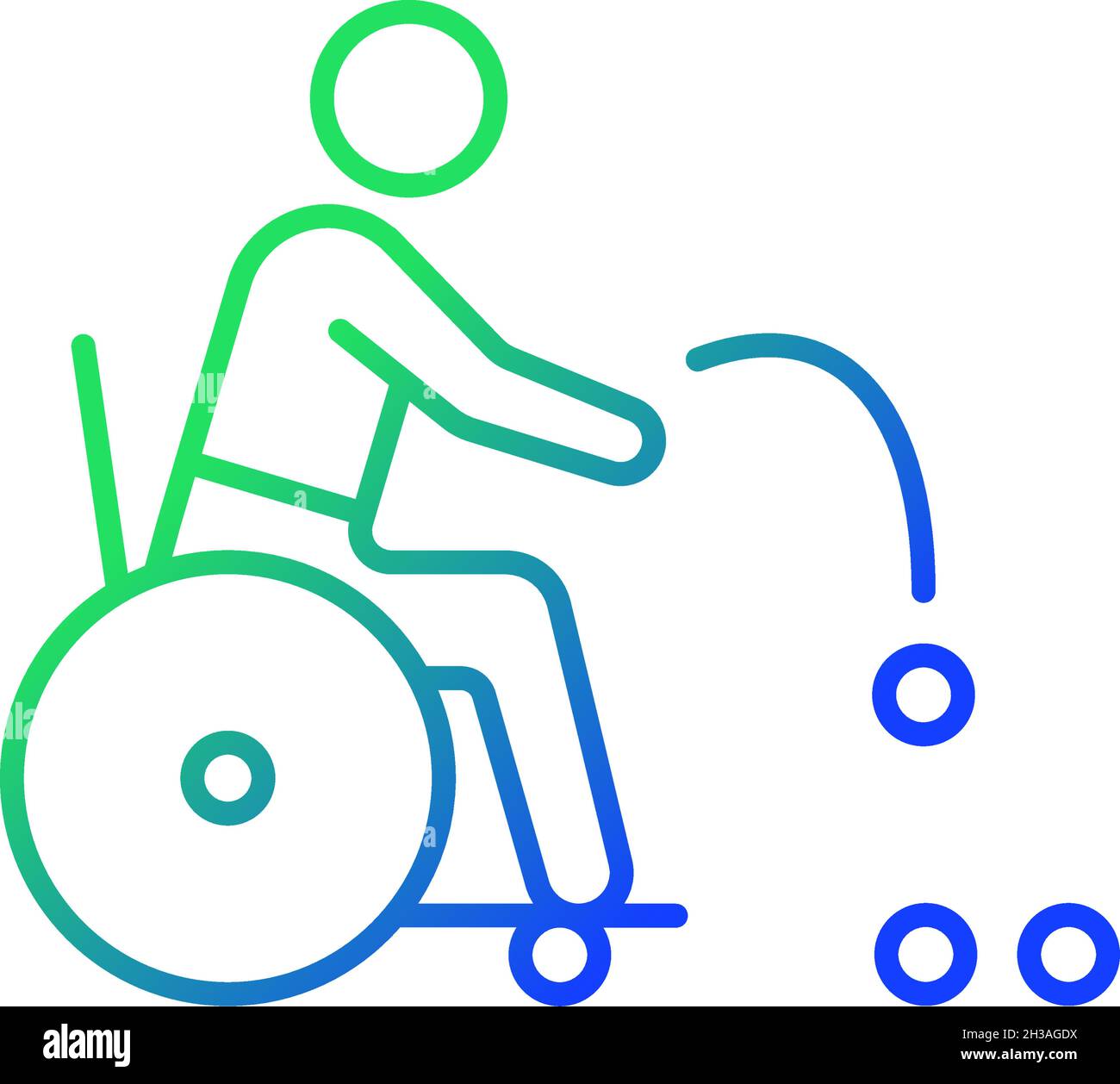 Boccia gradient linear vector icon Stock Vector
