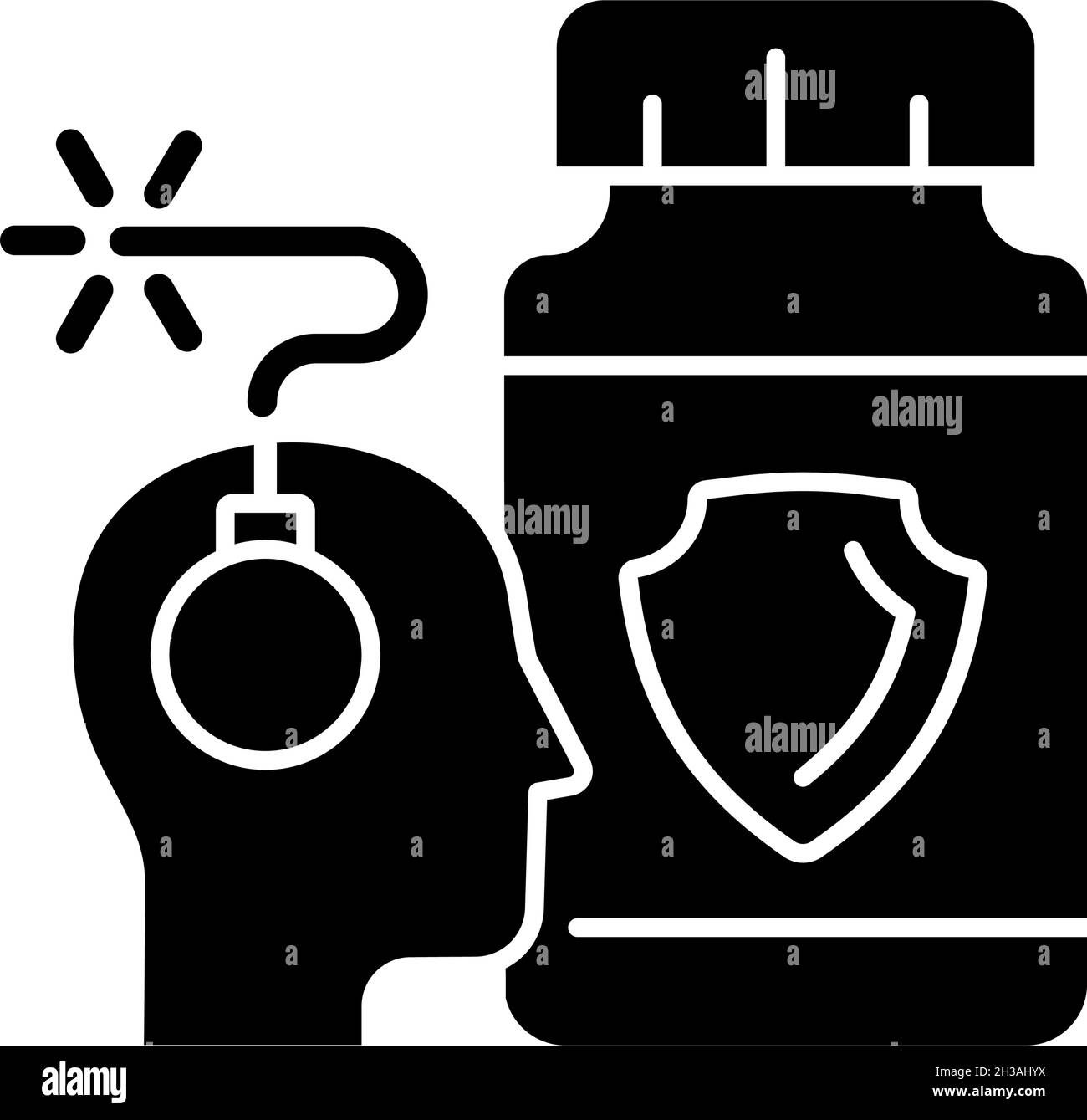 Anxiety supplements black glyph icon Stock Vector