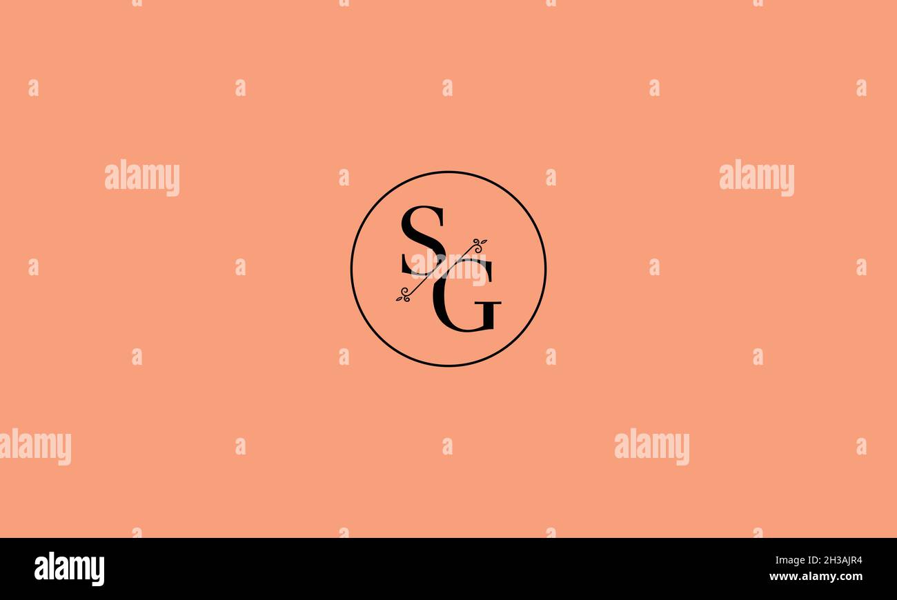 LETTERS SG LOGO DESIGN WITH NEGATIVE SPACE EFFECT FOR ILLUSTRATION USE ...
