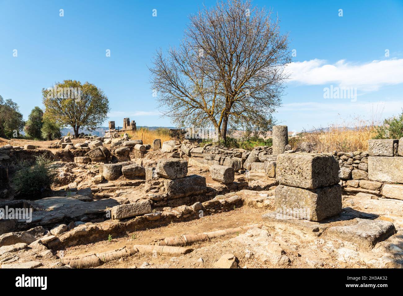 Ruined agora of Alabanda ancient city in Aydin province of Turkey. Stock Photo