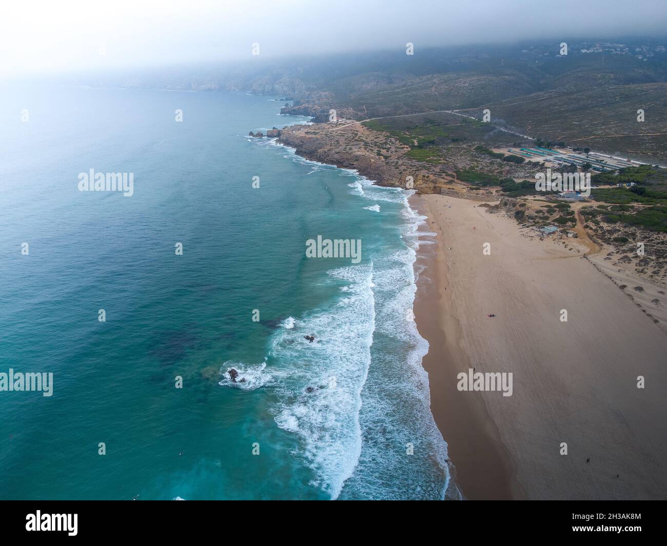 Waves in the Atlantic Ocean, Portugal Stock Photo