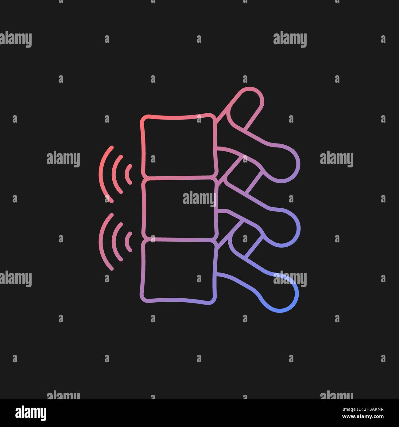 Ankylosing spondylitis gradient vector icon for dark theme Stock Vector