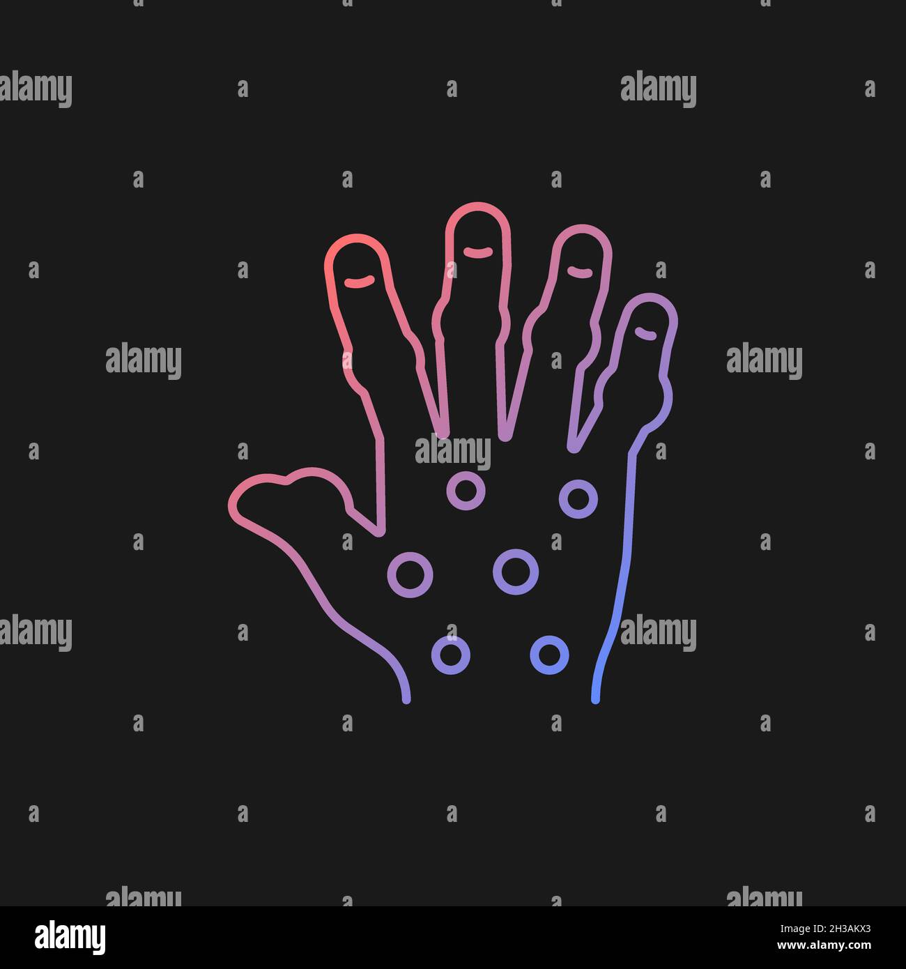 Psoriatic arthritis gradient vector icon for dark theme Stock Vector